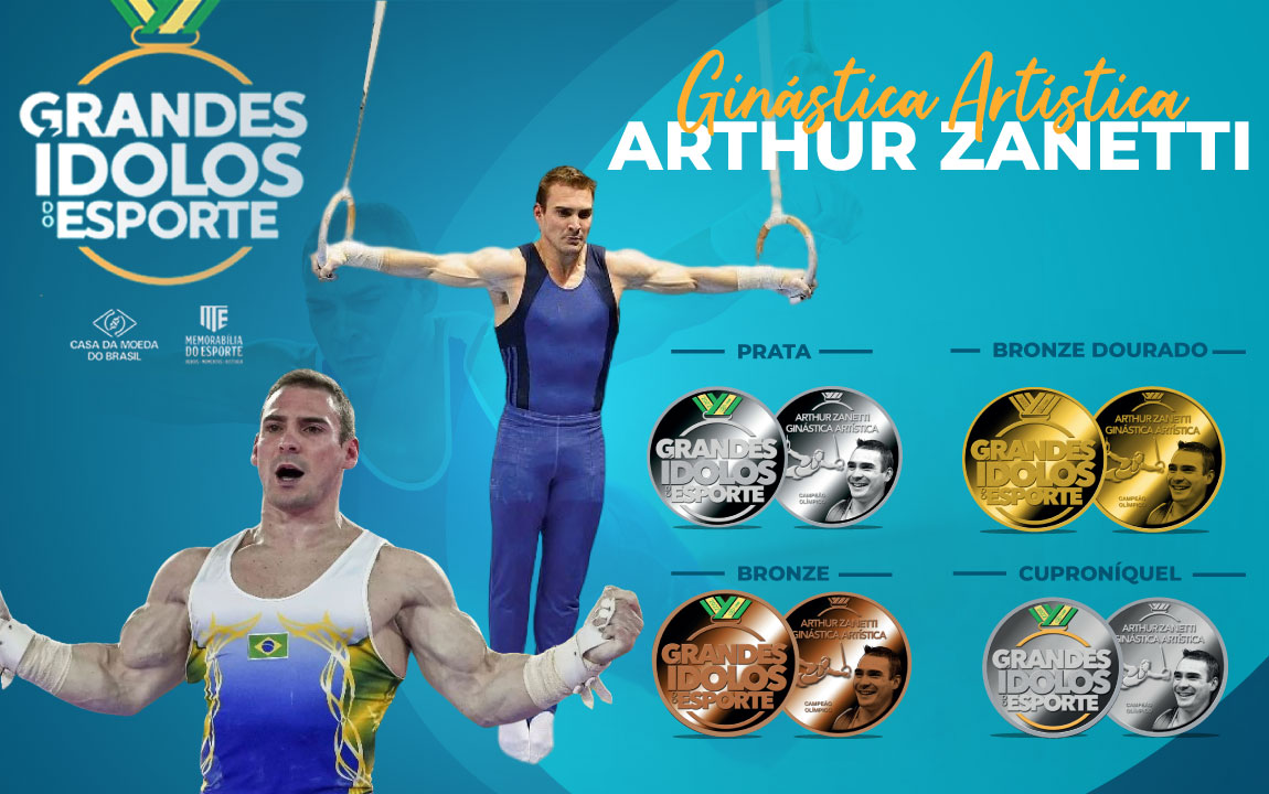 Arthur Zanetti, campeão olímpico e mundial, é homenageado na coleção 'Grandes Ídolos do Esporte'