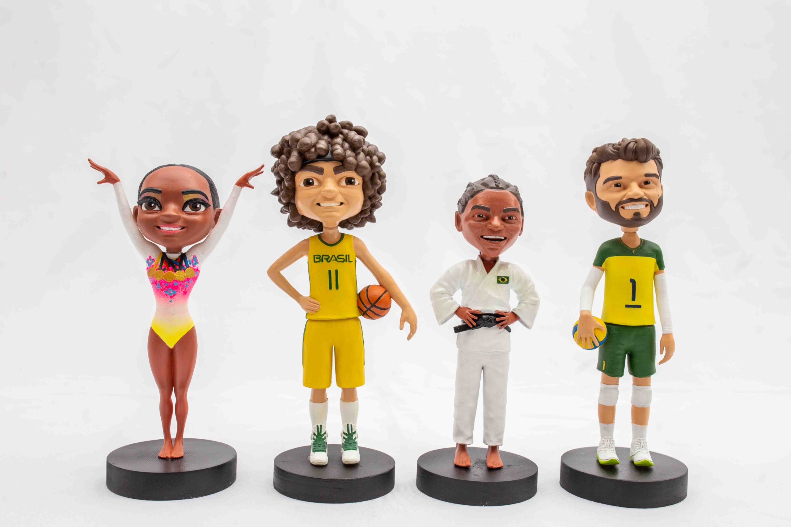 Memorabília do Esporte lança estátuas Mini Idol de Bruninho, Rafaela Silva e Anderson Varejão