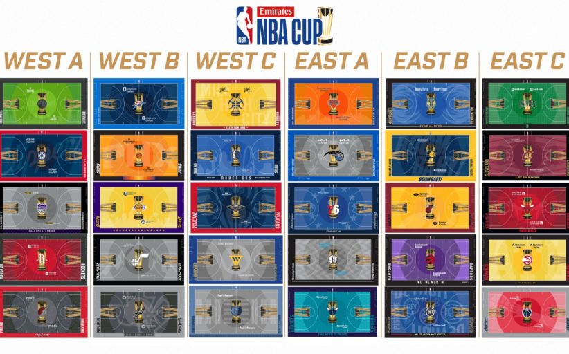 NBA apresenta as quadras das 30 equipes para a Emirates NBA Cup 2024